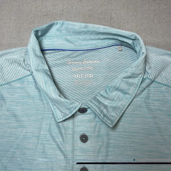 Tommy Bahama IslandZone Palm Coast Polo Shirt Men's 3XLT Green Golf Performance - Picture 2 of 8